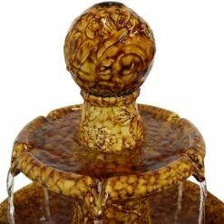 Sunnydaze Decor Sunnydaze 43"H Electric Ceramic 3-Tier Floral Motif Outdoor Water Fountain with LED Lights -Cheap Garden Decor Store unnamed file 6482