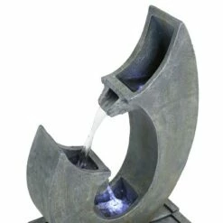 Sunnydaze Decor Sunnydaze 31"H Electric Polyresin Modern Flowing Curves Outdoor Water Fountain with LED Light -Cheap Garden Decor Store unnamed file 6592