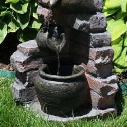 Sunnydaze Decor Sunnydaze Outdoor Polyresin Crumbling Bricks and Pots Solar Cascading Water Fountain with LED Lights and Battery Backup - 27" -Cheap Garden Decor Store unnamed file 6604