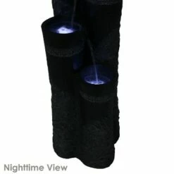 Sunnydaze Decor Sunnydaze 41"H Electric Polystone 4-Tier Staggered Pillars Outdoor Water Fountain with LED Lights