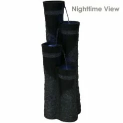 Sunnydaze Decor Sunnydaze 41"H Electric Polystone 4-Tier Staggered Pillars Outdoor Water Fountain with LED Lights -Cheap Garden Decor Store unnamed file 6615