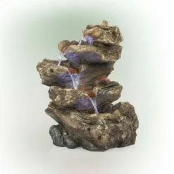 Alpine Corporation Alpine 22" Rainforest Five Tier Fountain with LED Lights Gray -Cheap Garden Decor Store unnamed file 6628