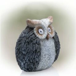 Alpine Corporation Alpine 13" Solar Owl Magnesium Oxide Statue Gray -Cheap Garden Decor Store unnamed file 664