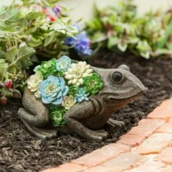 Evergreen Solar Resin Succulent Frog