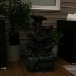 Sunnydaze Decor Sunnydaze Outdoor Solar Powered Tiered Driftwood and Flourishing Stem Rock Fountain with LED Light - 29" -Cheap Garden Decor Store unnamed file 6669