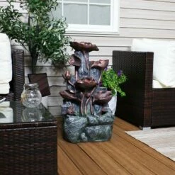 Sunnydaze Decor Sunnydaze Outdoor Solar Powered Tiered Driftwood and Flourishing Stem Rock Fountain with LED Light - 29" -Cheap Garden Decor Store unnamed file 6672