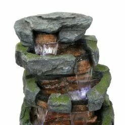Sunnydaze Decor Sunnydaze 24"H Electric Polyresin and Fiberglass Tiered Stone Waterfall Outdoor Water Fountain with LED Lights -Cheap Garden Decor Store unnamed file 6686