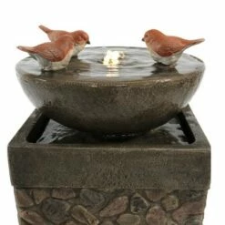 Sunnydaze Decor Sunnydaze 25"H Electric Polyresin Three Bathing Birds Outdoor Water Fountain with LED Light -Cheap Garden Decor Store unnamed file 6695