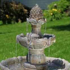 Sunnydaze Decor Sunnydaze Outdoor Backyard Polyresin Solar Powered 2-Tier Pineapple Top Water Fountain Feature - 33" -Cheap Garden Decor Store unnamed file 6718