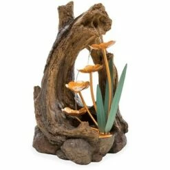 Wind & Weather Realistic Indoor/Outdoor Woodland Stump Fountain with Metal Lily Pads -Cheap Garden Decor Store unnamed file 6721