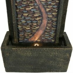 Sunnydaze Decor Sunnydaze 39"H Electric Polyresin and Fiberglass Modern Road Column Outdoor Water Fountain with LED Lights -Cheap Garden Decor Store unnamed file 6838