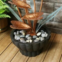 Sunnydaze Decor Sunnydaze 34"H Electric Copper Flower Petals with 5-Tier Leaves Outdoor Water Fountain -Cheap Garden Decor Store unnamed file 6878