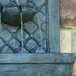 Sunnydaze Decor Sunnydaze 31"H Solar-Powered Polystone Rosette Leaf Outdoor Wall-Mount Fountain, Lead Finish -Cheap Garden Decor Store unnamed file 6883