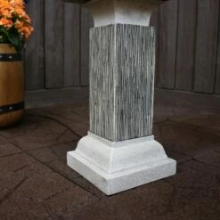 Sunnydaze Decor Sunnydaze 26"H Electric Resin 2-Tier Outdoor Square Bird Bath Water Fountain with LED Lights -Cheap Garden Decor Store unnamed file 6904