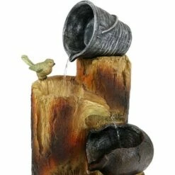 Sunnydaze Decor Sunnydaze Outdoor Polyresin Cascading Log and Buckets Solar Powered Water Fountain with Submersible Pump and Solar Panel - 30" -Cheap Garden Decor Store unnamed file 6915