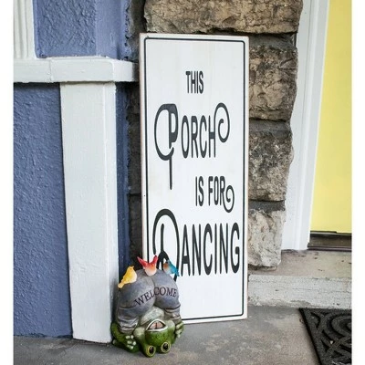 10" Solar Welcome Frog With Birds Resin Statue Gray - Exhart 14 10" Solar Welcome Frog With Birds Resin Statue Gray - Exhart - Image 12