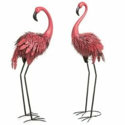 Wind & Weather Fancy-Feathered Indoor/Outdoor Metal Looking Back Flamingo -Cheap Garden Decor Store unnamed file 699