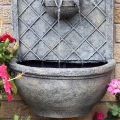 Sunnydaze Decor Sunnydaze 26"H Electric Polystone Messina Outdoor Wall-Mount Water Fountain, French Limestone Finish -Cheap Garden Decor Store unnamed file 7044