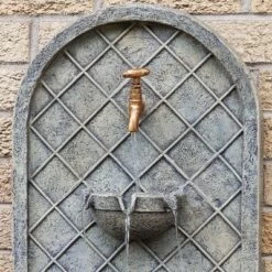 Sunnydaze Decor Sunnydaze 26"H Electric Polystone Messina Outdoor Wall-Mount Water Fountain, French Limestone Finish -Cheap Garden Decor Store unnamed file 7045