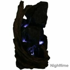 Sunnydaze Decor Sunnydaze 35"H Electric Polyresin Cascading Mountainside Outdoor Water Fountain with LED Lights