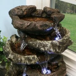 Sunnydaze Decor Sunnydaze Indoor Decorative Calming 5-Step Rock Falls Waterfall Tabletop Water Fountain with LED Lights - 14" -Cheap Garden Decor Store unnamed file 7210