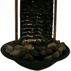 12.5" H Slate Billowing Slate Tabletop Water Fountain - Sunnydaze Decor