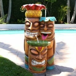 35" 3-Tier Tiki Fountain - Alpine Corporation