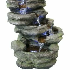 Sunnydaze Decor Sunnydaze 18"H Electric Polyresin Stacked Rock Waterfall Indoor/Outdoor Tabletop Water Fountain with LED Lights -Cheap Garden Decor Store unnamed file 7286