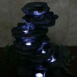 Sunnydaze Decor Sunnydaze 18"H Electric Polyresin Stacked Rock Waterfall Indoor/Outdoor Tabletop Water Fountain with LED Lights -Cheap Garden Decor Store unnamed file 7288