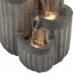 Alpine Corporation Alpine 14" Cascading Pillar Tabletop Fountain with LED Lights Gray -Cheap Garden Decor Store unnamed file 7299