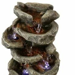 Sunnydaze Decor Sunnydaze Indoor Home Office Relaxing 6-Tiered Stone Falls Tabletop Water Fountain with LED Lights - 15" -Cheap Garden Decor Store unnamed file 7308