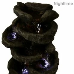 Sunnydaze Decor Sunnydaze Indoor Home Office Relaxing 6-Tiered Stone Falls Tabletop Water Fountain with LED Lights - 15" -Cheap Garden Decor Store unnamed file 7309