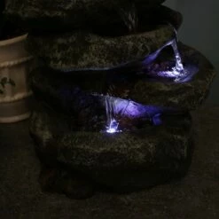 Sunnydaze Decor Sunnydaze Indoor Home Office Relaxing 6-Tiered Stone Falls Tabletop Water Fountain with LED Lights - 15" -Cheap Garden Decor Store unnamed file 7312