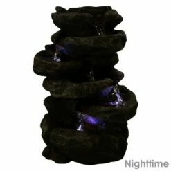 Sunnydaze Decor Sunnydaze Indoor Home Office Relaxing 6-Tiered Stone Falls Tabletop Water Fountain with LED Lights - 15" -Cheap Garden Decor Store unnamed file 7317