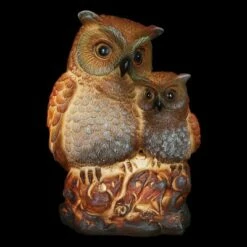 10" Resin Solar Owl With Owlets Statue Brown - Exhart -Cheap Garden Decor Store unnamed file 733