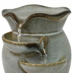 Sunnydaze Decor Sunnydaze Indoor Home Decorative Smooth Ceramic Cascading Side Tiers Tabletop Water Fountain - 8" - Light Brown -Cheap Garden Decor Store unnamed file 7331