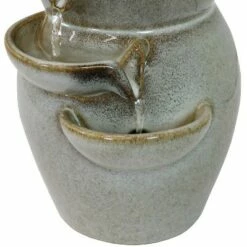Sunnydaze Decor Sunnydaze Indoor Home Decorative Smooth Ceramic Cascading Side Tiers Tabletop Water Fountain - 8" - Light Brown -Cheap Garden Decor Store unnamed file 7332
