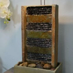 Sunnydaze Decor Sunnydaze Indoor Home Office Tranquility Slate Tabletop Waterfall Water Fountain with LED Light - 24" -Cheap Garden Decor Store unnamed file 7341