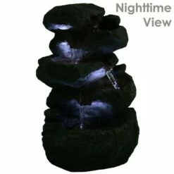 Sunnydaze Decor Sunnydaze Indoor Home Decorative Relaxing Stacked Rocks Tabletop Water Fountain with LED Lights - 10"