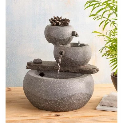 Wind & Weather Lighted Three-Tier Indoor Fountain with Electric Pump 4 Wind & Weather Lighted Three-Tier Indoor Fountain with Electric Pump - Image 2