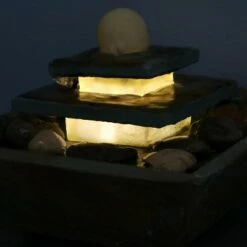 Sunnydaze Decor Sunnydaze Indoor Home Office Slate and Polished Stone Ball Tiered Tabletop Water Fountain with LED Light - 8" -Cheap Garden Decor Store unnamed file 7403