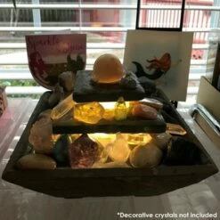 Sunnydaze Decor Sunnydaze Indoor Home Office Slate and Polished Stone Ball Tiered Tabletop Water Fountain with LED Light - 8" -Cheap Garden Decor Store unnamed file 7406