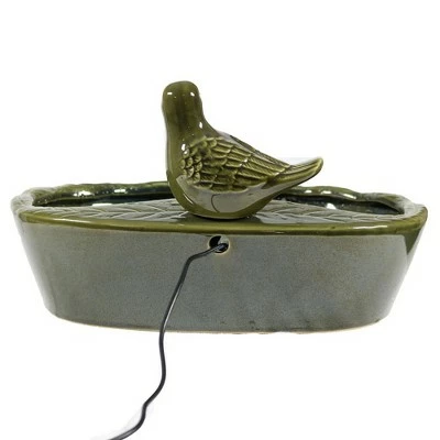 Sunnydaze Decor Sunnydaze Outdoor Solar Powered Glazed Ceramic Dove Water Fountain with Submersible Pump and Filter - 7" - Green 6 Sunnydaze Decor Sunnydaze Outdoor Solar Powered Glazed Ceramic Dove Water Fountain with Submersible Pump and Filter - 7" - Green - Image 4