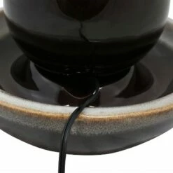 Sunnydaze Decor Sunnydaze Indoor Home Office Tabletop Modern Orb Smooth Glazed Ceramic Water Fountain Feature - 7" - Dark Brown -Cheap Garden Decor Store unnamed file 7441