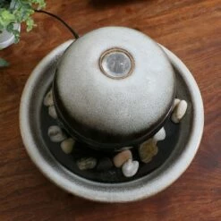 Sunnydaze Decor Sunnydaze Indoor Home Office Tabletop Modern Orb Smooth Glazed Ceramic Water Fountain Feature - 7" - Dark Brown -Cheap Garden Decor Store unnamed file 7443