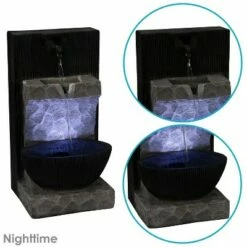 Sunnydaze Decor Sunnydaze Indoor Home Office Decorative Tranquil Basin Tabletop Water Fountain Feature with LED Light - 13"
