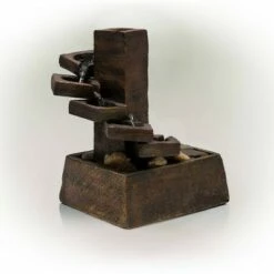 Alpine Corporation 11" Resin Tiered Stone Eternity Tabletop Fountain Brown -Cheap Garden Decor Store unnamed file 7463