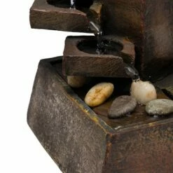 Alpine Corporation 11" Resin Tiered Stone Eternity Tabletop Fountain Brown -Cheap Garden Decor Store unnamed file 7466