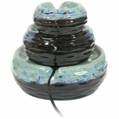 Sunnydaze Decor Sunnydaze Indoor Home Decorative Glazed Ceramic 3-Tiered Modern Textured Bowls Tabletop Water Fountain - 7" -Cheap Garden Decor Store unnamed file 7477