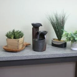 Sunnydaze Decor Sunnydaze Indoor Home Decorative Resin 3-Tier Descending Bowls Tabletop Water Fountain - 9" - Dark Brown -Cheap Garden Decor Store unnamed file 7490